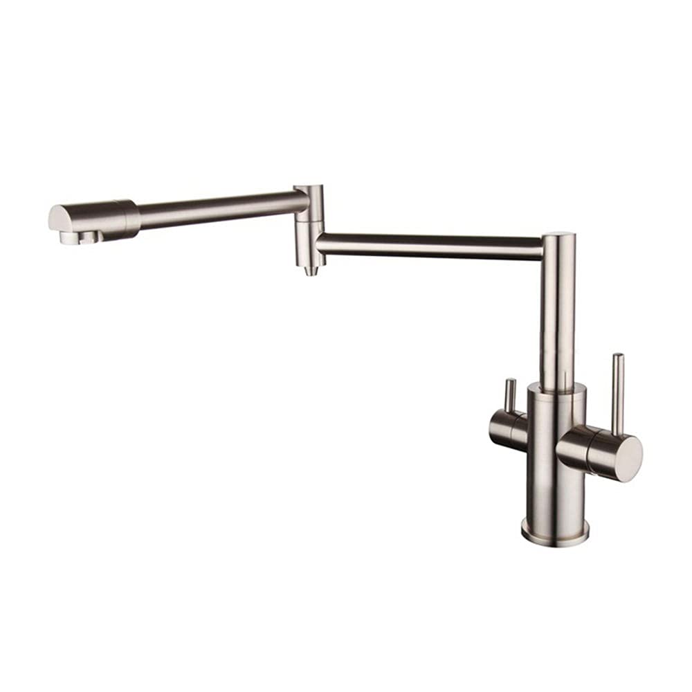 Robinet de cuisine 3 voies avec filtre intégré nickel brossé