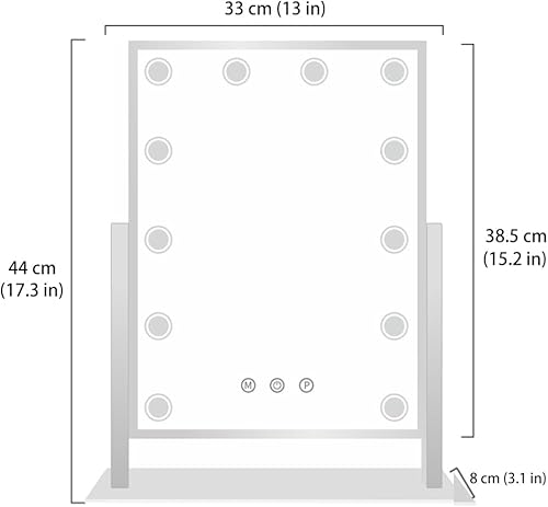 Miniatura 5 de HIEEY Espejo de tocador con luces, espejo de maquillaje iluminado Hollywood con 12 luces LED, tres modos de iluminación de color y espejo de aumento