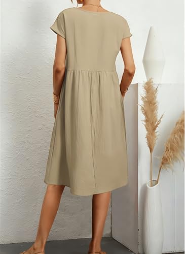 Robe casual solide à taille haute ajustée pour affiner la silhouette - 3