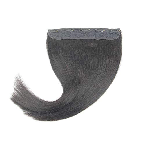 18" One Piece Clip in Human Hair Extensions Thick 100g 3/4 Full Head Real Human Hair Weft 5 Clips Silky Straight Natural Black Color (18", 1B Natural Black)