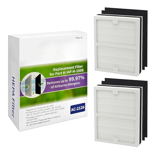 Image of 2 Pack Replacemet idylis b H13 Hepa Filter Compatiable Idylis AC-2125, AC-2126, Replacement idylis H13 IAF-H-100B Hepa Filter