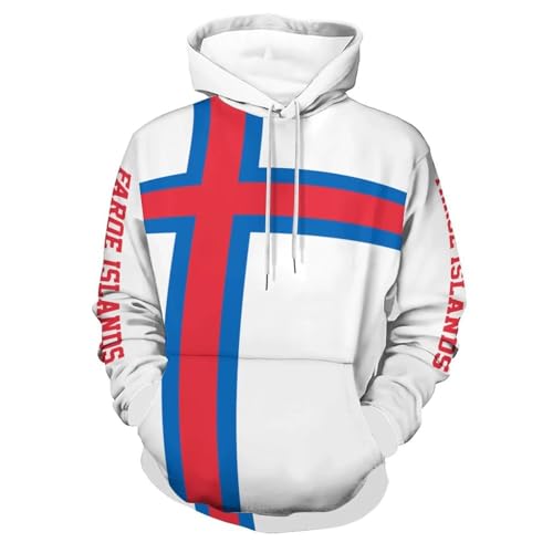 Sweat à capuche drapeau îles Féroé blanc homme femme printemps automne survêtement