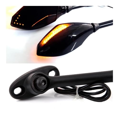 Espejos retrovisores con luces señal giro integradas para manillar motocicleta CBR 2