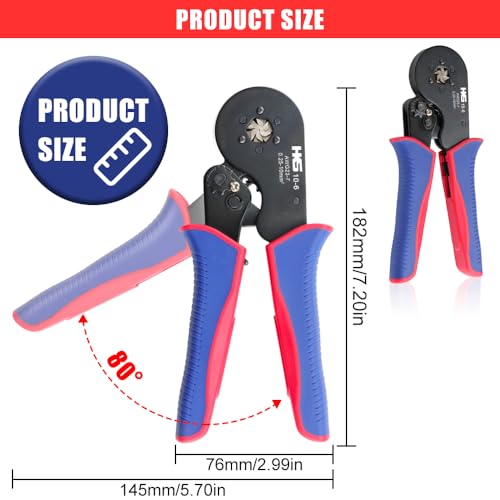 HKS Ferrule Crimping Tool AWG 23-7, Hexagonal Ratchet Self-Adjusting Crimper for End-Sleeve Terminals by HKS - Image 5