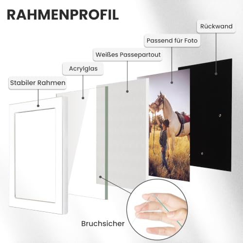 Fun Memories Bilderrahmen aus Emaille-Glas, 10,2 x 15,2 cm, mit silberfarbenem Metallrand und Staffelei für die Präsentation von… – Ansicht 5