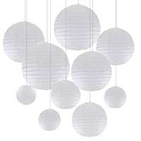 ZYOOO Lanterne En Papier Blanc,Lot De 10 Rondes Suspension