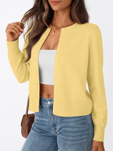 Image of Trendy Queen Lightweight Cardigan Sweaters for Women 2026 | Soft Knit Button-Down, Classic Fit Open-Front Layering Piece for Fall, Winter & Office Wear