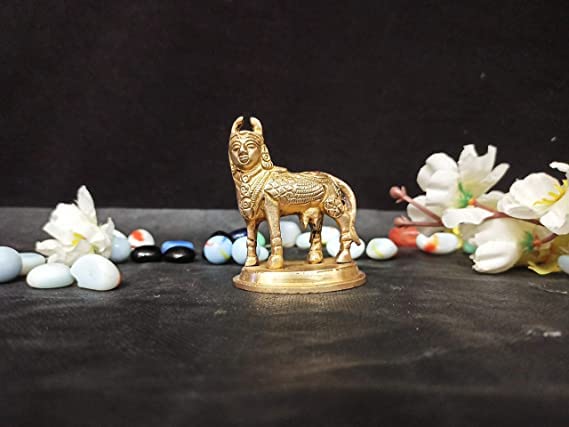 KALARAMBH Brass Kamdhenu Cow Idol Murti Statue for Home Pooja Puja Office Mandir Table Decor Items Collectible Handicraft Art, Yellow, 2.2 x 1 x 3 Inch (L x W x H) KALARAMBH Brass Kamdhenu Cow Idol Murti Statue for Home Pooja Puja Office Mandir Table Decor Items Collectible Handicraft Art, Yellow, 2.2 x 1 x 3 Inch (L x W x H)