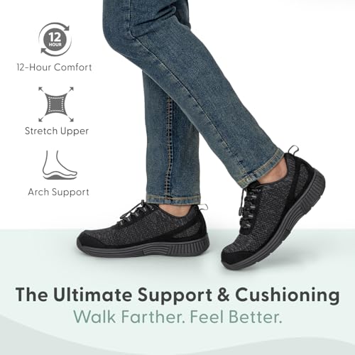 Orthofeet Men's Orthopedic Knit Lava No Tie Sneakers2