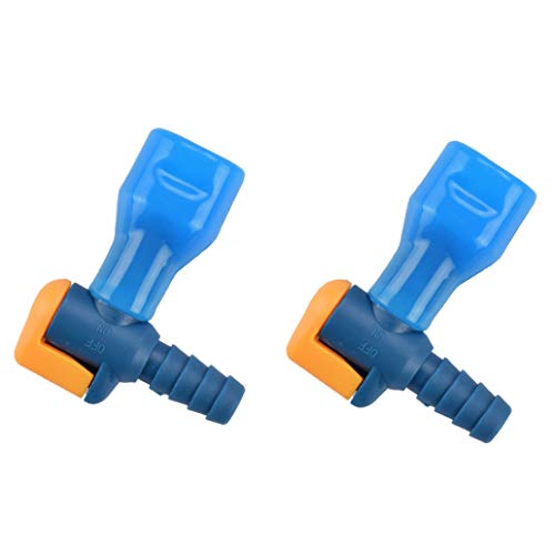 AXEN ON-Off Switch Bite Valve Tube Nozzle Replacement for Hydration Pack Bladder (Blue-90 Degree,2 in 1 Pack) Cover