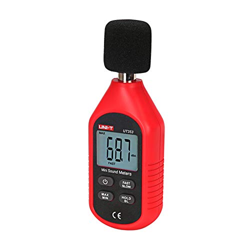 UNI-T UT353 Decibel Meter, Digital Sound Level Meter 30-130dB Audio Noise Volume Measure Device Sound Meter Max/Min Fast/Slow Data Hold LCD Backlit Auto Power off