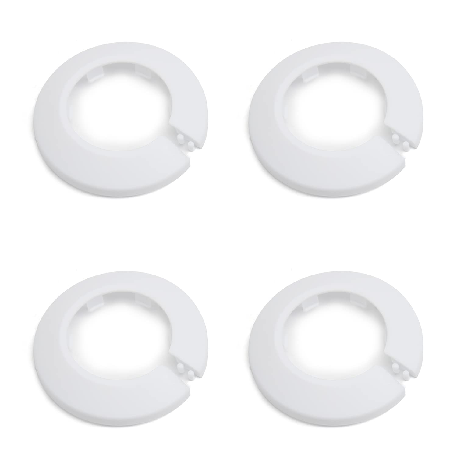 Mromax White Fit 1.69" Outer Diameter Flange Water Pipe Cover Decoration Pipe Cover Radiator Pp Plastic 43Mm Escutcheon Collar For Wall Pipe Tube Decoration 4Pcs
