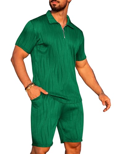 URRU Men's 2 Piece Short Set Summer Outfits Fashion Casual