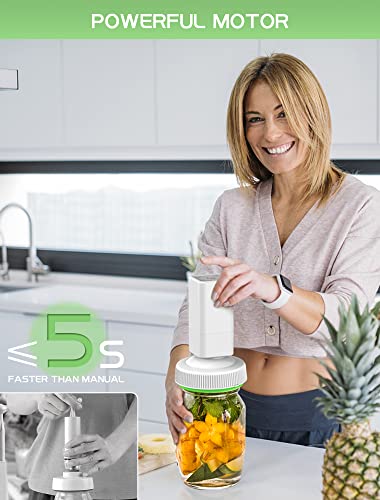 Hurrikane Mason Jar Vacuum Sealer Kit, Jar Sealer For Food Storage With Mason Jar Kit And Electric Vacuum Pump, Compatible With Foodsaver Vacuum Sealer Machine, Suitable For Regular And Wide Mouth Mason Jars #TOP2