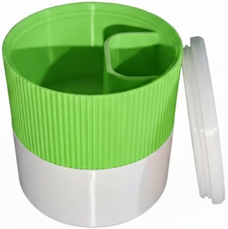 Portable Ribbed Pistachio & Sunflower Seed Spit Cup with Shell Compartment - Handy Snack Bowl for Pistachios, Melon Seeds, Peanuts, and More (Green, Trumpet)