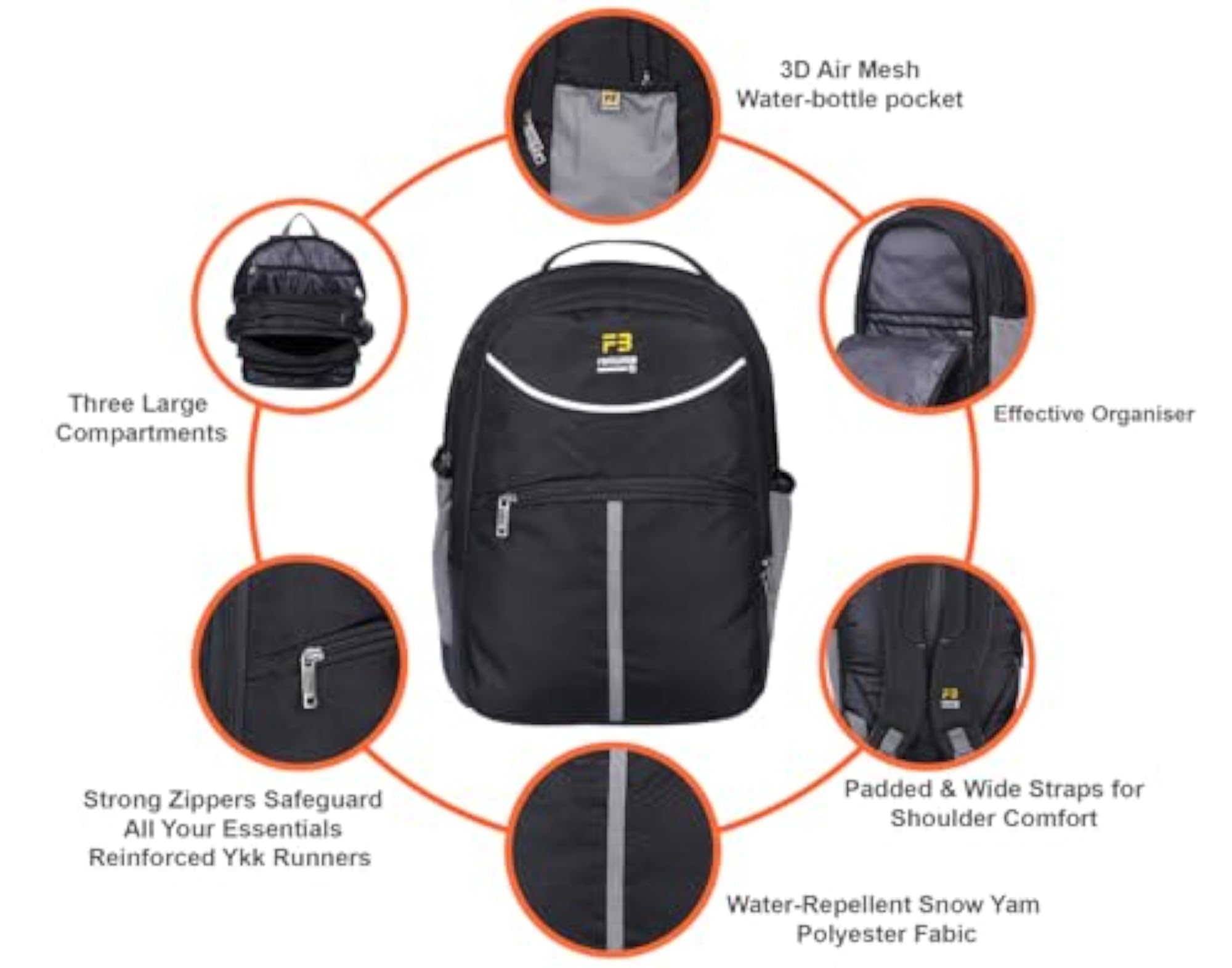 Large Casual Backpack for College, School & Travel