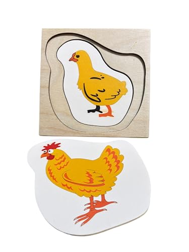 Image of Butterfly Life Cycle Layering Puzzle,Hen Life Cycle Layering Puzzle,Frog Life Cycle Layering Puzzle, Educational Puzzle and Toys for Kids Pack of 3