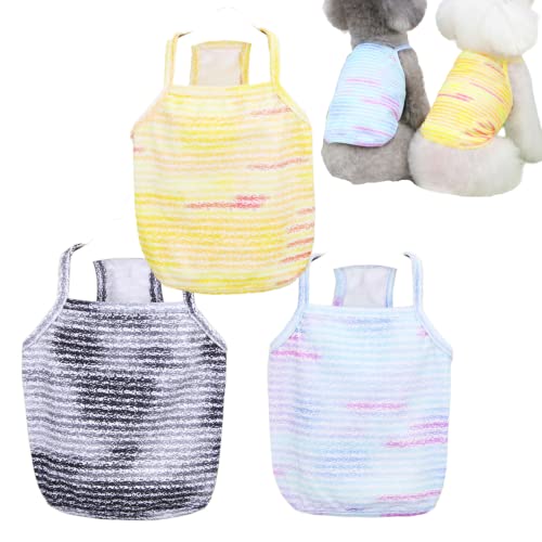 Loyanyy Cooling Dog Vests Set Cute Dog Shirts for Small Medium Stylish Soft Cat Tank Top Black Blue Yellow Medium