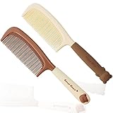 TCOTBE 2 Pack Women's Detangling Comb - Cute Styling Handle, Fine-Tooth Dressing and Haircut Comb for Wet or Dry Hair