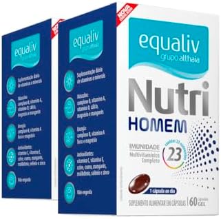 Kit 2 Nutri Homem Polivitamínico de A a Z Equaliv 60 cápsulas gel