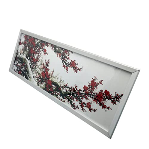 Fixturedisplays® 40 Wide X 13.5" Tall Panoramic Picture Frame, Snap Open Front Load, Wall-Mounting, 1-Inch Profile-Silver, Painting Pictured Is Included 119932-Gr #TOP3