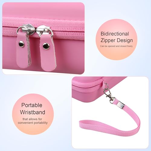 Elonbo Carrying Case for Blinger Dazzling Starter Kit, Blinger Kids Glam Collection Starter Kit Storage Bag, Kids Hair Styling Tool Travel Organizer Holder, Pocket fits Gems Rhinestones, Pink