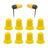 Klowcok Triple Flange Eartips for Elgin Discord Gen 3/Discord Gen 2/Rumble/Rumble Wired, Silicone Replacement Tips, 4 Pairs, Yellow