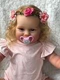 iCradle Lovely 20 inch Reborn Baby Doll Girl Soft Body Silicone Vinyl Realistic Baby Doll with Rooted Blonde Hair Lifelike Newborn Toddler Doll Toy for Ages 3+