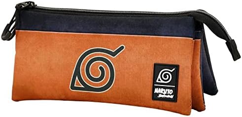Naruto Symbol-Estuche Portatodo Triple ECO, Naranja, 23 x 11 cm