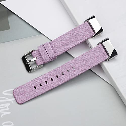 Pulseiras de lona compatíveis com Fitbit Charge5, pulseira de reposição esportiva de lona macia resp