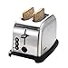 HYRL 2-Scheiben-Toaster, Edelstahl-Toaster, Brot-Toaster mit Abtau- / Aufheiz- / Abbrechen-Funktion, herausnehmbare Krümelschale
