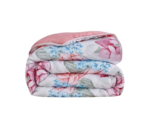 Meishida Edredón Nórdico de Microfibra 300gr/m² - Relleno Nórdico Reversible otoño-Invierno Ligero, Suave, Transpirable (Rosa, Cama 135-220 x 240 cm)