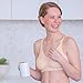 Medela Maternity and Nursing T-Shirt Bra, Non Wired and Ultra Comfortable Maternity Bra That Grows with You, Large, Nude