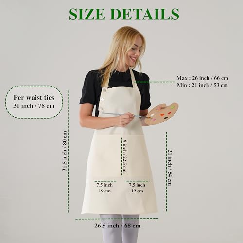 Toshe Kitchen Apron Waterdrop Resistant Cotton Apron With Adjustable Aprons For Women With Pockets 10 Color Option Cooking Blue Apron thumb #4