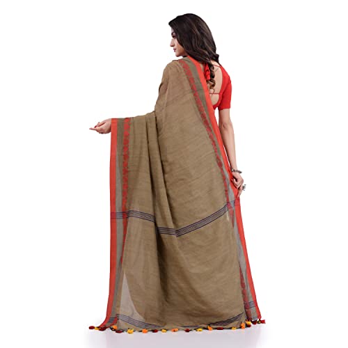 Image of dB DESH BIDESH Women`s cotton saree for woman handloom cotton georgette silk party, wear latest, loveria new, collection farewell soft mulmul linen cotton sarees for women with unstitched blouse