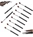VOSAIDI 10pcs Eyebrow Portable Premium Quality Angled Eye Brow and Spoolie Mini Brush