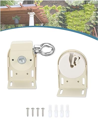 IVYSUN Coolaroo Replacement Parts,Mounting Brackets,Upgrade to Metal Ring,Compatible with Coolaroo Exterior Roller Shade(Sand,1 Pair)