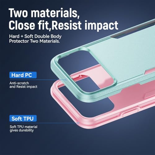 Coque iPhone 14 Pro Max rose silicone rigide double couche antichoc - 5