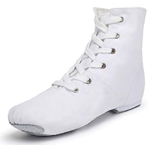 Image of Canvas Jazz Dance Boots Ballet Dancing Sneakers for Adult Men Women (5 /35，White
