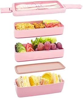 Meider Upgrade Bento Lunch Box, Bento Box for Kids and Adults, Reusable Meal Prep Containers with Fork and Spoon(1000ml,Pink)