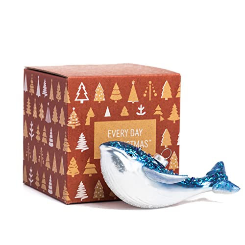 Every Day is Christmas Glass Blown Ornaments 2022 Cute Hand Made Figurines Tree Decoration, Whale