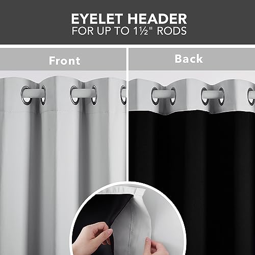 Deconovo Double Layer Thermal Insulated Blackout Curtains 54 drop with Blackout Lining, Energy Saving Eyelet Curtains for Bedroom, 52 x 54 Inch(Width x Length), 2 Panels - Image 3