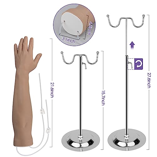 SimCoach Phlebotomy Practice Kit for Injection Training, IV Practice Kit with Phlebotomy Arm, Venipuncture and Blood Draw Practice Kit for Medical Students, Black
