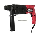 Inditrust 6 Month Warranty 900W 20mm Left/Right Rotation Electric Hammer Machine with 3pc Hammer bit Rotary Hammer Drill (Red) 100% Copper Winding