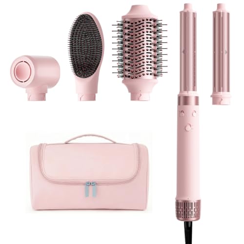 MESCOMB 5-in-1 Dual Voltage Hair Dryer Brush for Travel with Storage Bag