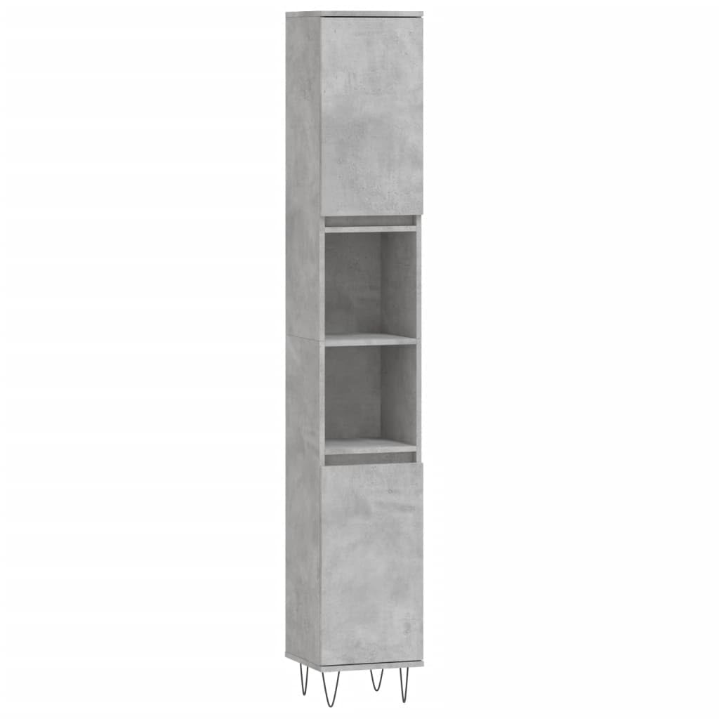 Möbelsets 3 teilig Badmöbel Set Beton Grau Holzwerkstoff Badmöbel Sets
