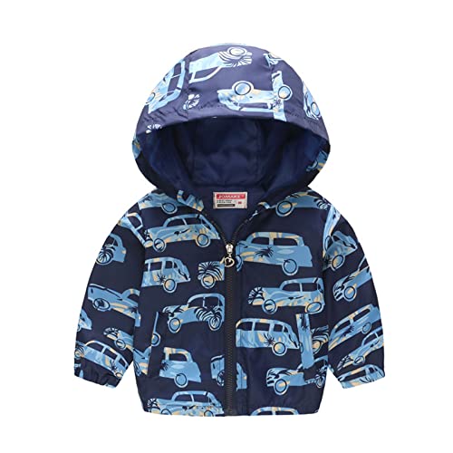Lightweight Boys 3T Rain Jacket with Detachable Hood - Blue, 18-24 Months