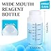 UMETASS 8oz Wide Mouth Plastic Bottles with Airtight Lids, Graduated Food Grade Leak Proof PP Containers Jars for Water Sample Lab Reagent Liquid Medicine Storage (Translucent, 3 Pack)