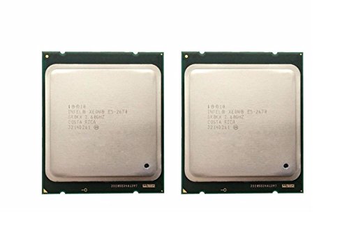 Intel Matching Pair Xeon E5-2670 Eight Cores Processors 2.60GHz 20MB Smart Cache 8.00 GT/S QPI TDP 115W SR0KX BX80621E52670
