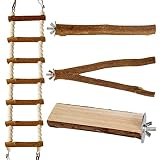 Luonfels Bird Perches Apple Wood Large Parrot Perch, 18" Ladder for Birds Cages Parakeet Conure Cock